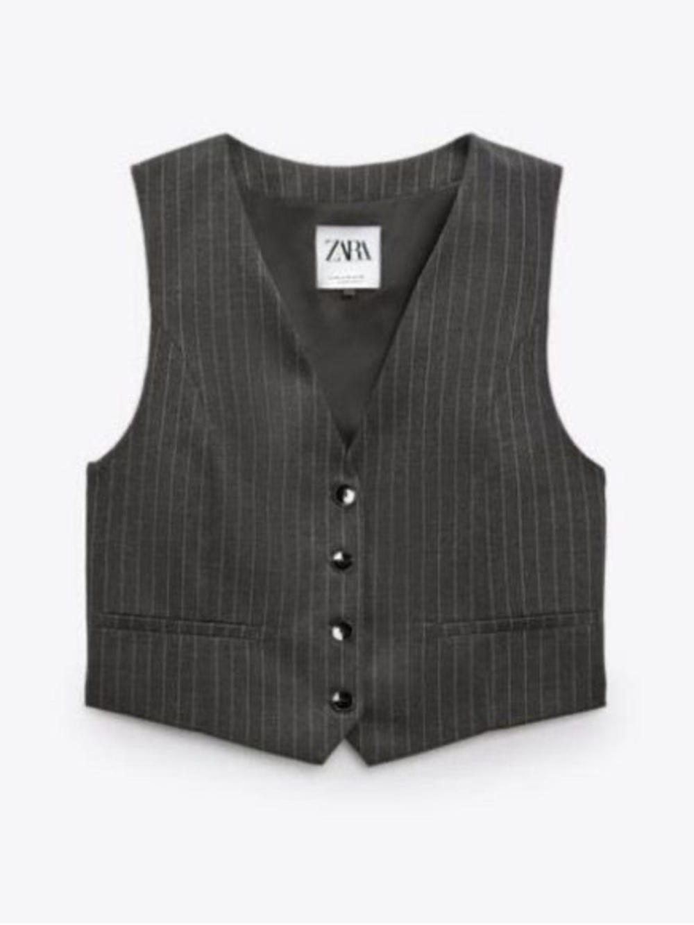 Zara Charcoal Pinstripe Waistcoat Vest